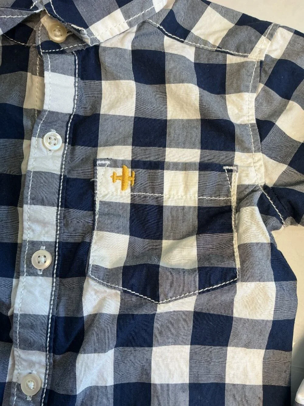 3/$20 Bundle 🌈Carter’s Toddler Boys Navy Gingham Button-Down Shirt 2T